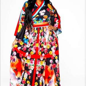 New Multicolored 2 piece Skirt Set.